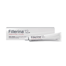Load image into Gallery viewer, Fillerina 12 HA Densifying-Filler Night Cream for intensive overnight repair. Grade 5 concentration for severe wrinkles and maximum filler effect.
