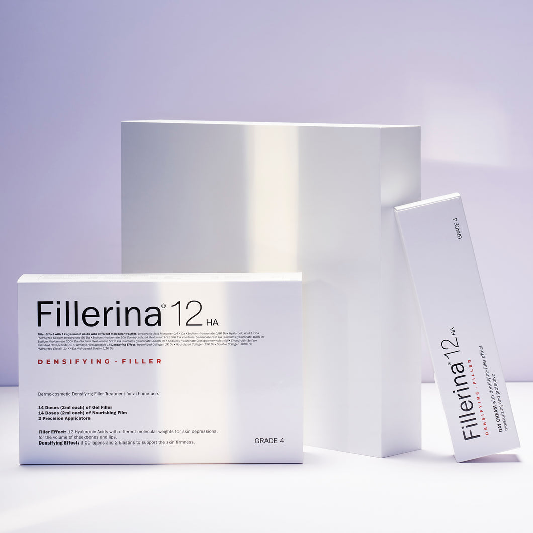 Fillerina 12HA Densifying-Filler Propack Grade 4 with day cream and hyaluronic acid filler treatment