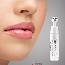 Load image into Gallery viewer, Fillerina 12 HA Densifying-Replenishing Lip and Mouth product with three-ball applicator. Used to boost volume and fill in fine lines around the mouth and on the lips.
