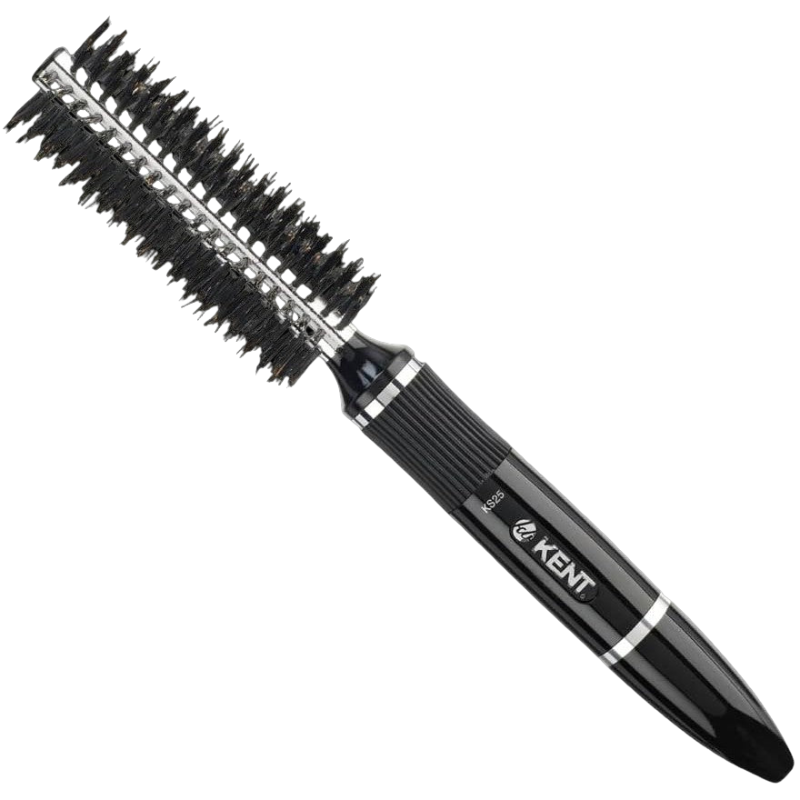 Kent KS25 Small Vented Radial Brush with natural boar bristle and nylon quills. Perfect for creating volume, curl, and shape when blow-drying short or fine hair.
