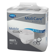 Load image into Gallery viewer, Hartmann MoliCare Premium Mobile size large adult protective incontinence underwear pack containing 14 pieces.
