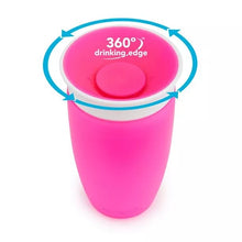 Load image into Gallery viewer, Munchkin Giggles Gset 360 Cup 10oz Scatchee pink closeup

