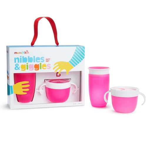 Munchkin Giggles Gset 360 Cup 10oz Scatchee pink set for toddlers