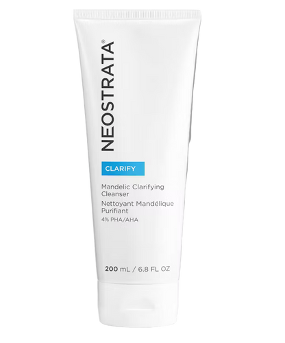 NeoStrata Clarify Mandelic Clarifying Cleanser (200mL) with 4% PHA/AHA. A gentle foaming cleanser that helps clarify and resurface skin, ideal for oily and acne-prone skin types.