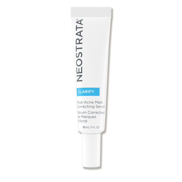 Neostrata Clarify Post-Acne Mark Correcting Serum product tube against a white background.