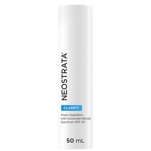 NeoStrata Clarify Sheer Hydration with Broad Spectrum Sunscreen SPF 40 (50ml). Provides lightweight hydration and sun protection, ideal for oily or blemish-prone skin.