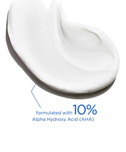 Load image into Gallery viewer, Close-up of the thick, white texture of Neostrata&#39;s Glycolic Renewal Smoothing Cream, highlighting that it is formulated with 10% Alpha Hydroxy Acid (AHA).
