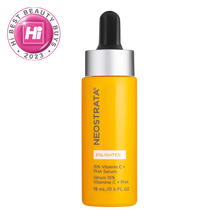 Load image into Gallery viewer, A 15ml bottle of NeoStrata Enlighten 15% Vitamin C + PHA Serum, featuring a Hi Best Beauty Buys 2023 award badge, formulated for skin brightening and antioxidant protection.

