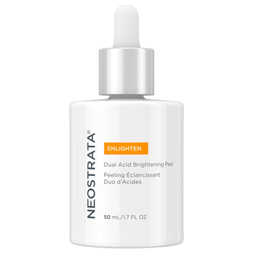 NeoStrata Enlighten Dual Acid Brightening Peel serum, 50ml bottle. This peel contains dual acids to help brighten skin, improve texture, and target uneven tone and dark spots.