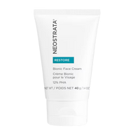 A 40 g white squeeze tube of NeoStrata Bionic Face Cream from the Restore line. The label features a teal 