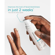 Load image into Gallery viewer, A person dispensing NeoStrata Restore Redness Neutralizing Serum onto a fingertip with text stating it improves facial blotchiness in 2 weeks.
