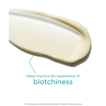 Load image into Gallery viewer, A creamy serum swatch of NeoStrata Redness Neutralizing Serum with text highlighting its ability to help improve the appearance of blotchiness.
