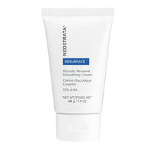 Load image into Gallery viewer, Neostrata RESURFACE Glycolic Renewal Smoothing Cream tube, clearly showing the 10% AHA concentration for exfoliation and skin renewal.
