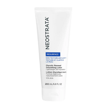 Load image into Gallery viewer, A white 200 ml tube of NeoStrata Resurface Glycolic Renewal Smoothing Lotion. The label highlights "Skin Texture and Clarity," noting it is a lightweight skin rejuvenation formula containing 10% AHA.
