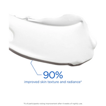 Load image into Gallery viewer, Infographic for NeoStrata Resurface High Potency Cream showing that 90% of participants experienced improved skin texture and radiance after 4 weeks of nightly use.

