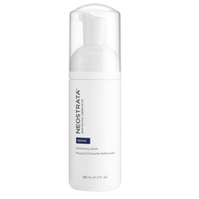 Load image into Gallery viewer, A 125 mL white pump bottle of NeoStrata Skin Active Exfoliating Wash. The packaging features a dark blue "REPAIR" label and bilingual text identifying it as "Exfoliating Wash" and "Mousse Exfoliante Nettoyante."
