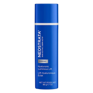 A royal blue 50 g pump bottle of NeoStrata Skin Active Hyaluronic Luminous Lift. The packaging includes the 