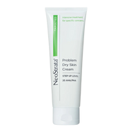 A white squeeze tube of NeoStrata Problem Dry Skin Cream from the Targeted range. The packaging features a green 