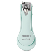 Load image into Gallery viewer, Philips Avent baby nail clippers in light blue with curved blades for gentle trimming, available with free delivery across Malta &amp; Gozo.
