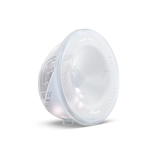 Load image into Gallery viewer, Perspective view of the Philips Avent 24mm wearable breast shield and collection cup.
