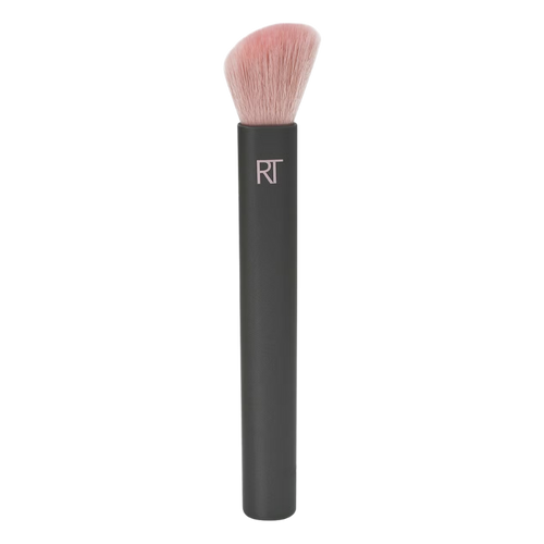 Real Techniques Easy as 1-2-3 Blush Brush cutout, featuring a soft, angled brush head with pink bristles for effortless application and sculpting of blush and contour.
