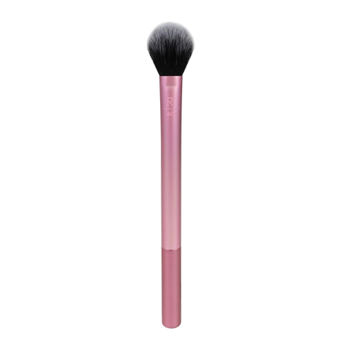 The Real Techniques RT 400 Blush Brush product cutout, featuring the signature pink handle and soft, dense head designed for powder blush and bronzer blending.