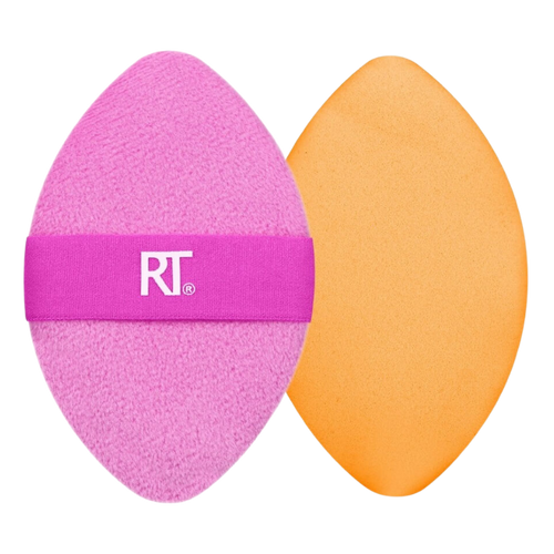 Smiling model using the soft, tapered Real Techniques RT 400 Blush Brush to blend blush or bronzer on her cheek for a radiant, professional finish.