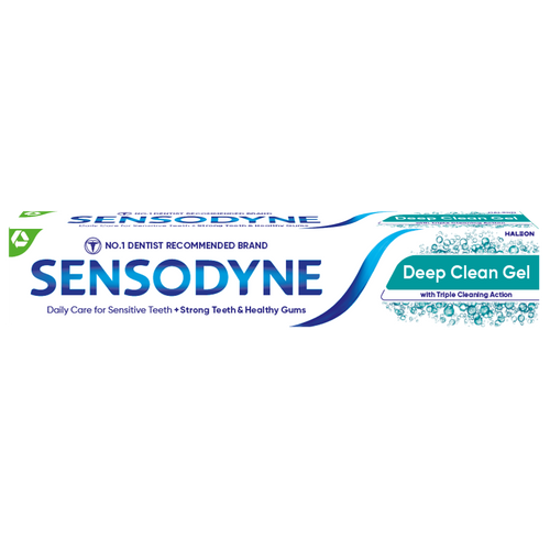 Sensodyne Daily Care Deep Clean toothpaste provides advanced cleaning, long-lasting freshness, and effective plaque removal for sensitive teeth.