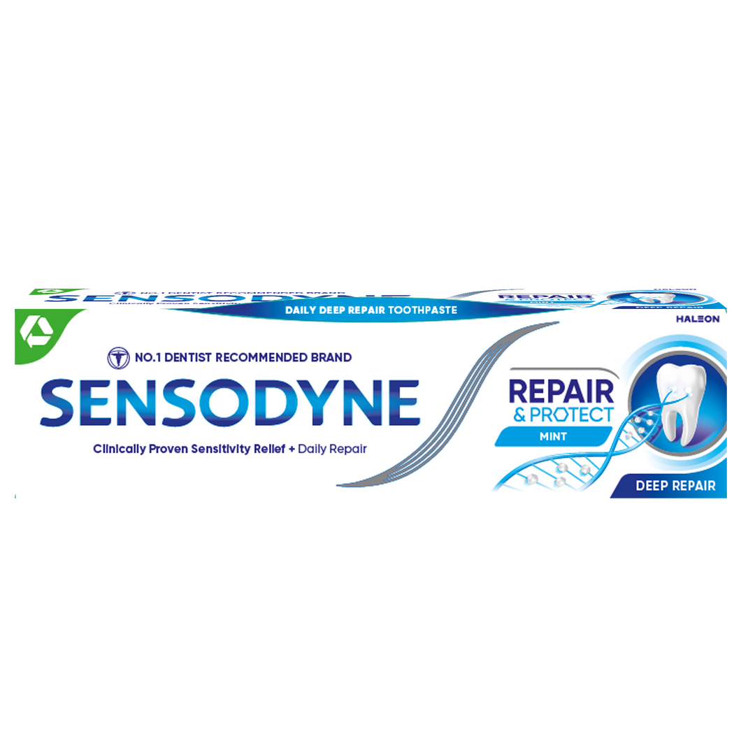 Sensodyne Repair & Protect Deep Repair toothpaste helps repair deep inside tooth tubules, relieves sensitivity, freshens breath, and promotes healthy gums.