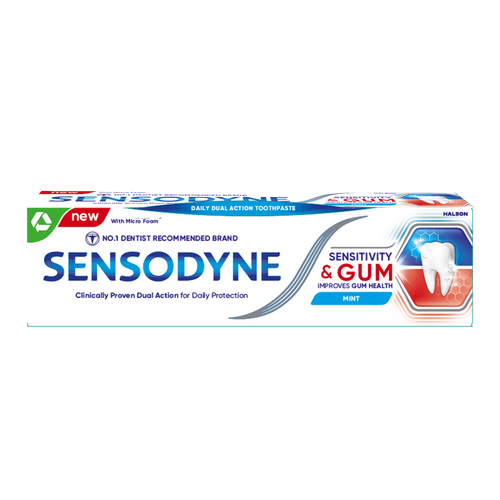 Sensodyne Sensitivity & Gum toothpaste provides dual-action care by reducing sensitivity and removing plaque bacteria for healthier gums.