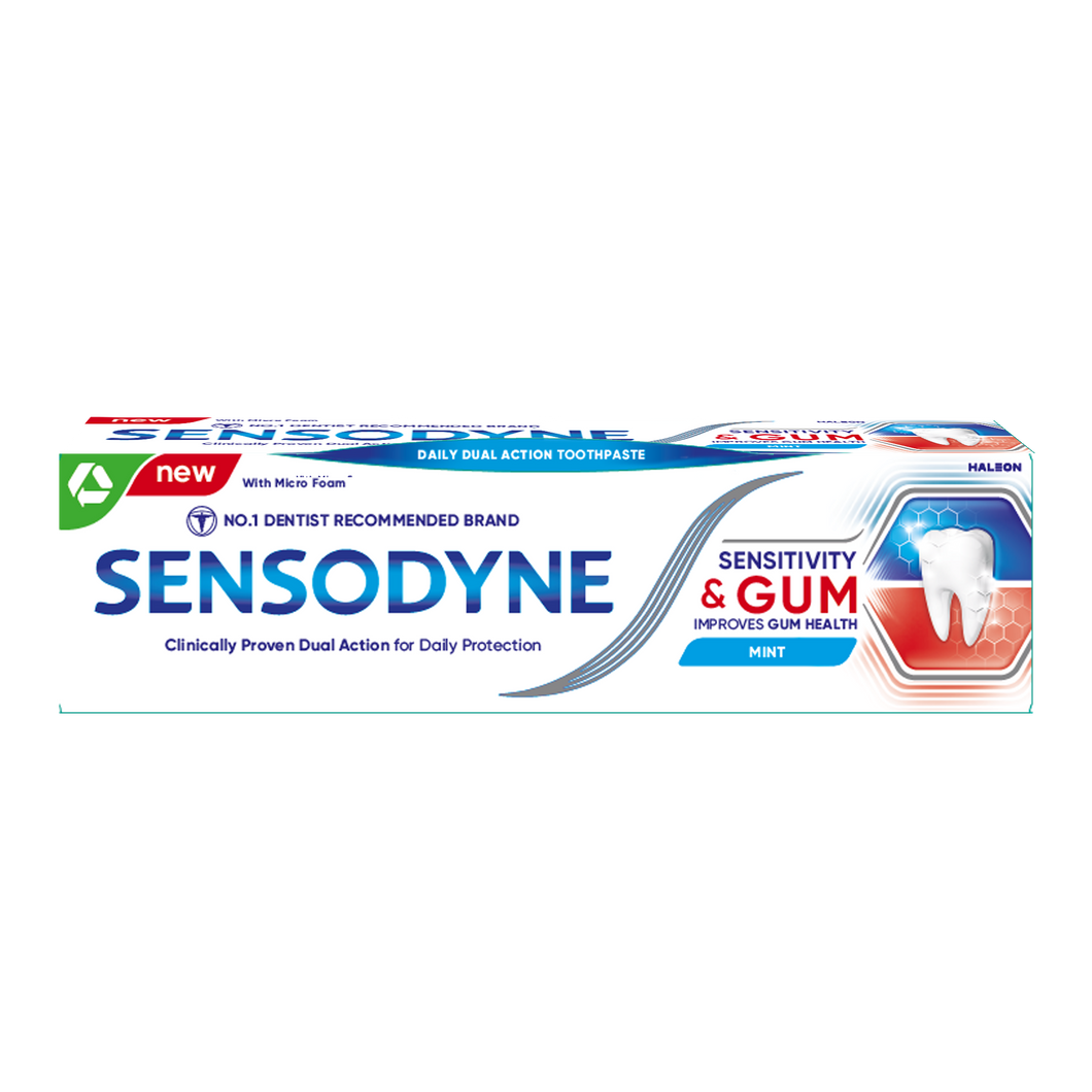 Sensodyne Sensitivity & Gum toothpaste provides dual-action care by reducing sensitivity and removing plaque bacteria for healthier gums.