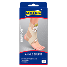 Load image into Gallery viewer, Uriel Support lace-up beige ankle splint packaging box for joint support and recovery.
