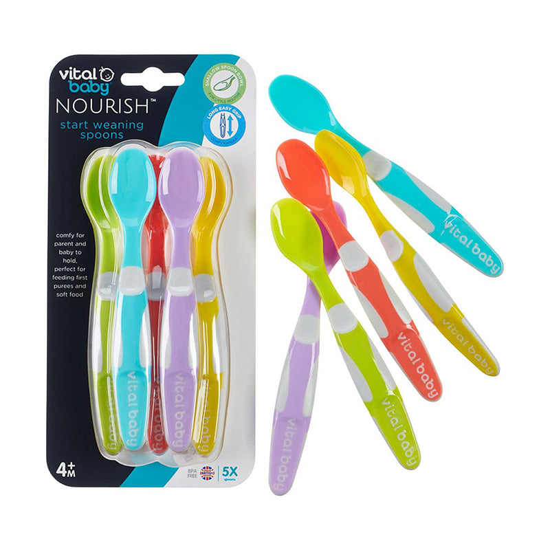 Vital Baby Nourish Start Weaning Spoons 5 pack multi color