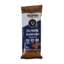 Load image into Gallery viewer, Vitaldin Sport 33% protein bar chocolate flavour, low sugar
