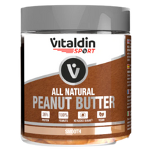 Load image into Gallery viewer, A jar of Vitaldin Sport All Natural Peanut Butter, which boasts 26% protein and high levels of fibre. 
