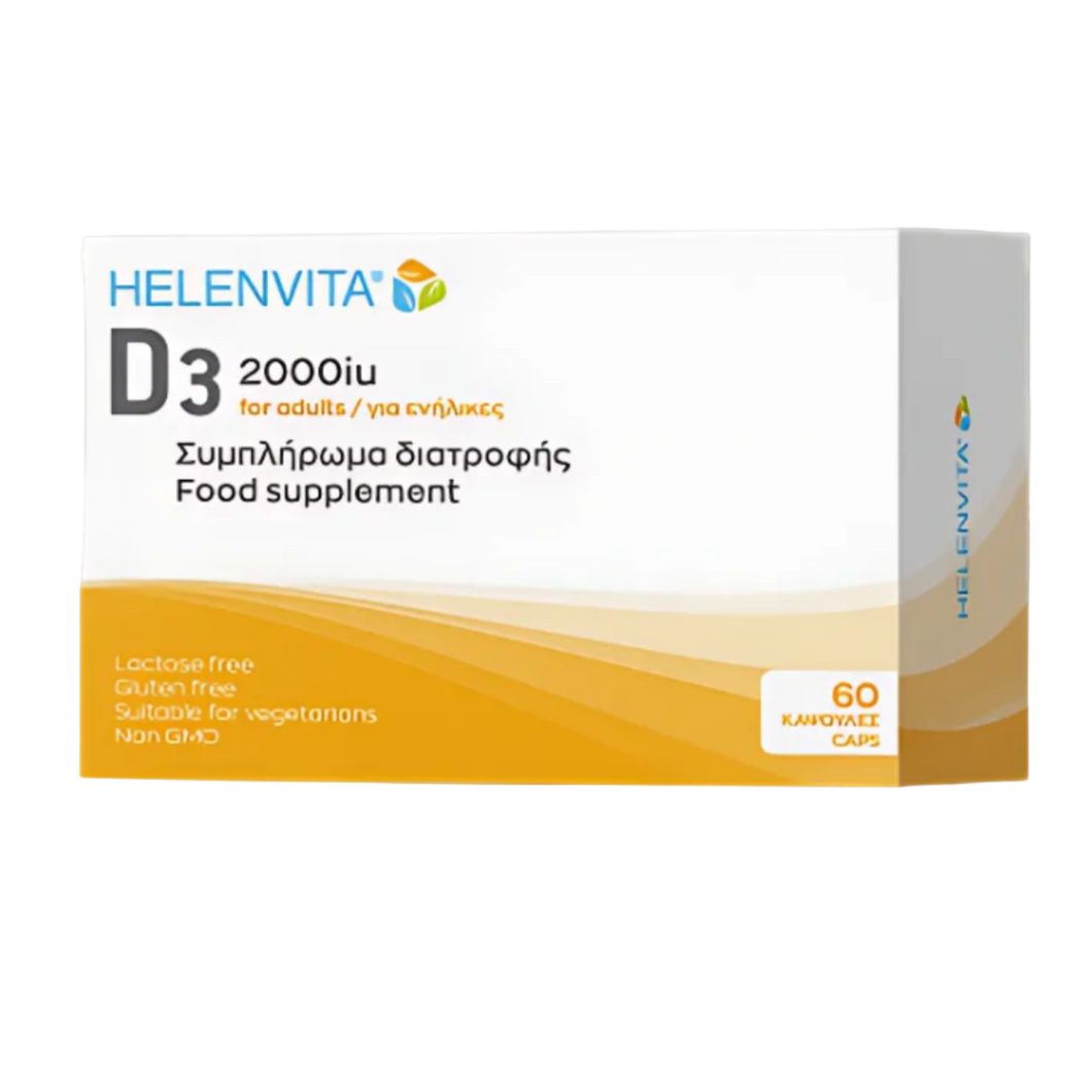 60 capsules for bone, muscle, and immune system support. Highly absorbable cholecalciferol form, gluten-free, lactose-free.