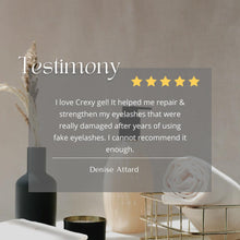 Load image into Gallery viewer, Customer testimonial for CREXY Lashes &amp; Brows eyelash and eyebrow growth gel
